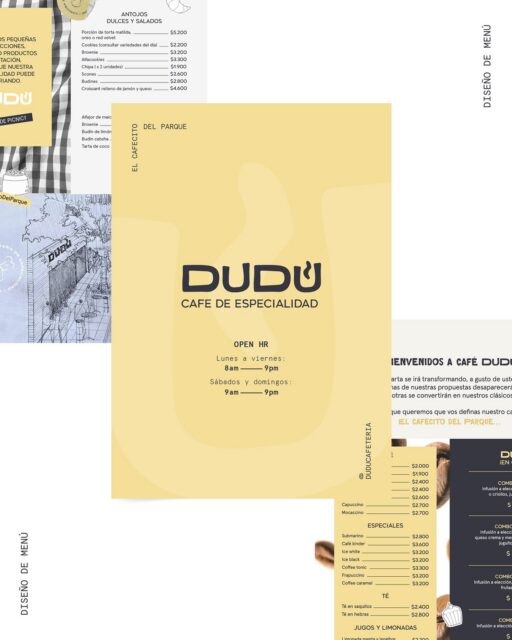 Menú impreso y menú digital para @duducafeteria ☕️

#cafetería #cafedelparque #cafedeespecialidad #diseño #diseñoeditorial #tipografía #weareget